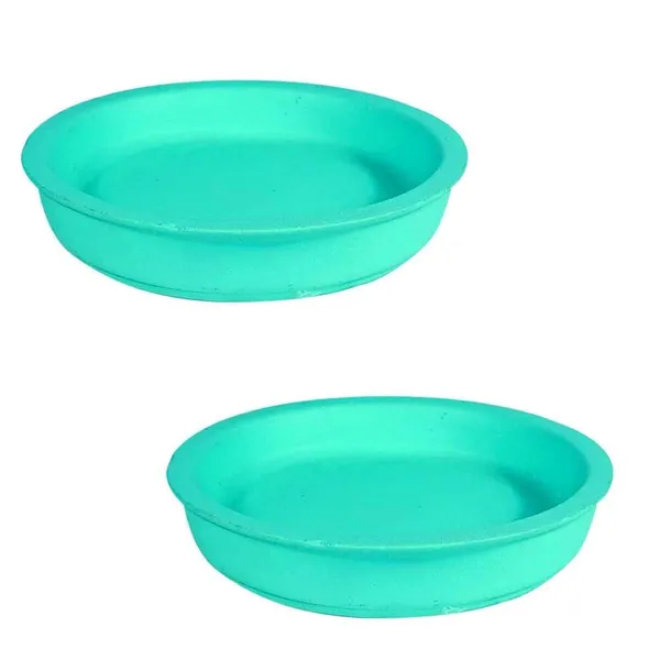 Plate_Circular_3_Inch_Aqua_R3_Set_Of_2_|_Round_Ceramic(Plates/Saucers)_For_Pots,Planters,Flowers,Succulents|Decorative_Garden_Accessories|(H_-_1.5_X_D_-_9.5_Cm)