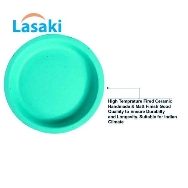 Plate_Circular_3_Inch_Aqua_R3_Set_Of_2_|_Round_Ceramic(Plates/Saucers)_For_Pots,Planters,Flowers,Succulents|Decorative_Garden_Accessories|(H_-_1.5_X_D_-_9.5_Cm)