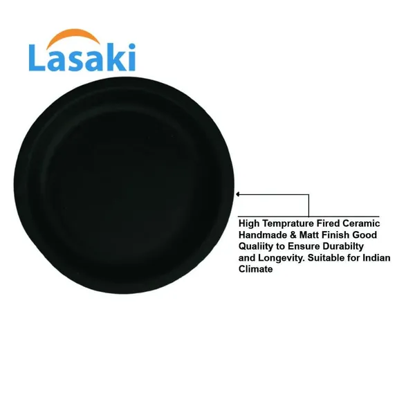 Plate_Circular_3_Inch_Black_R3_Set_Of_2_|_Round_Ceramic(Plates/Saucers)_For_Pots,Planters,Flowers,Succulents|Decorative_Garden_Accessories|(H_-_1.5_X_D_-_9.5_Cm)