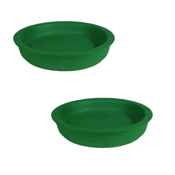 Plate_Circular_3_Inch_Deep_Jungle_R3_Set_Of_2_|_Round_Ceramic(Plates/Saucers)_For_Pots,Planters,Flowers,Succulents|Decorative_Garden_Accessories|(H_-_1.5_X_D_-_9.5_Cm)