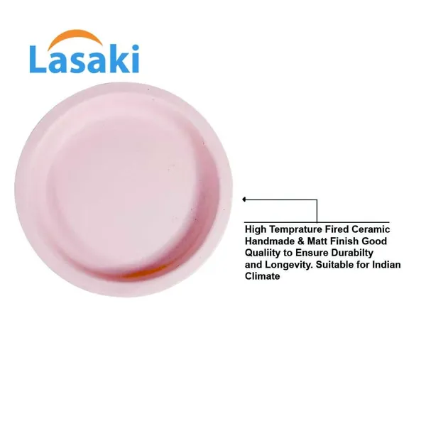 Plate_Circular_3_Inch_Pink_R3_Set_Of_2_|_Round_Ceramic(Plates/Saucers)_For_Pots,Planters,Flowers,Succulents|Decorative_Garden_Accessories|(H_-_1.5_X_D_-_9.5_Cm)