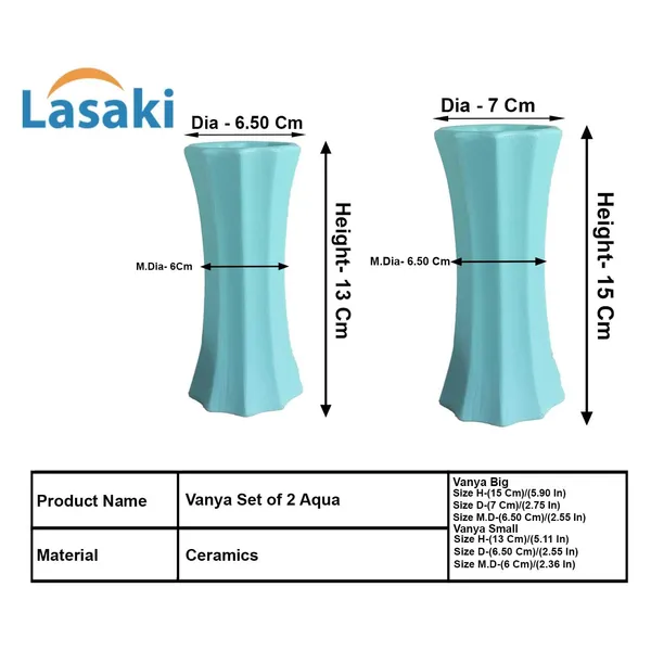 Vanya_Set_Of_2_Vase_Aqua_Ceramic_Flower_Vase_For_Living_Room,Bedroom,Dining_Table,Home_Decoration,Artificial_Flowers|Big:D-_7_X_H_-_15_Cm,_Small:D-_6.5_X_H_-_13_Cm|