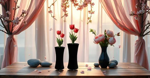 Vanya_Set_Of_2_Vase_Black_Ceramic_Flower_Vase_For_Living_Room,Bedroom,Dining_Table,Home_Decoration,Artificial_Flowers|Big:D-_7_X_H_-_15_Cm,_Small:D-_6.5_X_H_-_13_Cm|