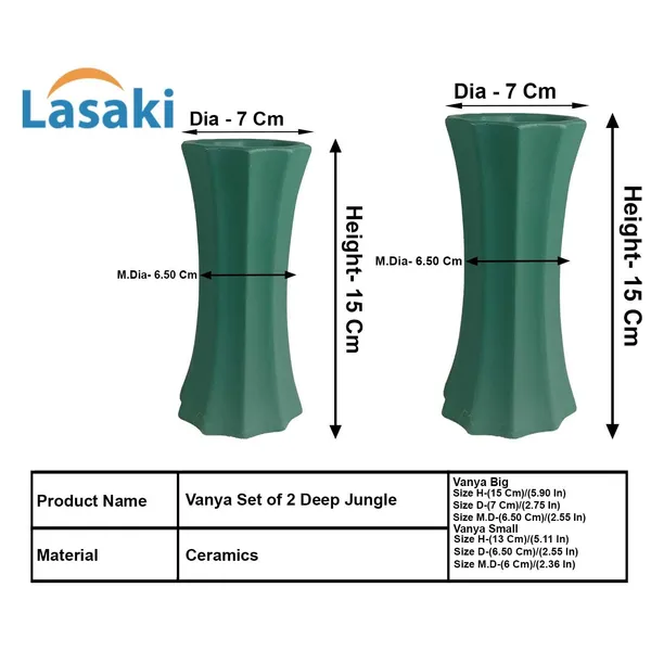 Vanya_Set_Of_2_Vase_Deep_Jungle_Ceramic_Flower_Vase_For_Living_Room,Bedroom,Dining_Table,Home_Decoration,Artificial_Flowers|Big:D-_7_X_H_-_15_Cm,_Small:D-_6.5_X_H_-_13_Cm|