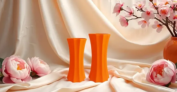 Vanya_Set_Of_2_Vase_Lily_Ceramic_Flower_Vase_For_Living_Room,Bedroom,Dining_Table,Home_Decoration,Artificial_Flowers|Big:D-_7_X_H_-_15_Cm,_Small:D-_6.5_X_H_-_13_Cm|