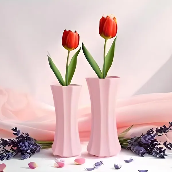 Vanya_Set_Of_2_Vase_Pink_Ceramic_Flower_Vase_For_Living_Room,Bedroom,Dining_Table,Home_Decoration,Artificial_Flowers|Big:D-_7_X_H_-_15_Cm,_Small:D-_6.5_X_H_-_13_Cm|