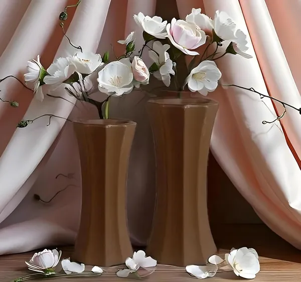 Vanya_Set_Of_2_Vase_Truffle_Ceramic_Flower_Vase_For_Living_Room,Bedroom,Dining_Table,Home_Decoration,Artificial_Flowers|Big:D-_7_X_H_-_15_Cm,_Small:D-_6.5_X_H_-_13_Cm|