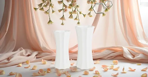 Vanya_Set_Of_2_Vase_White_Ceramic_Flower_Vase_For_Living_Room,Bedroom,Dining_Table,Home_Decoration,Artificial_Flowers|Big:D-_7_X_H_-_15_Cm,_Small:D-_6.5_X_H_-_13_Cm|