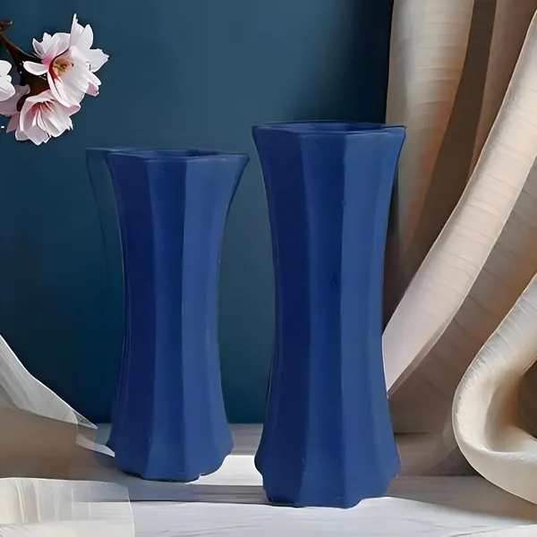 Vanya_Set_Of_2_Vase_Blue_Ceramic_Flower_Vase_For_Living_Room,Bedroom,Dining_Table,Home_Decoration,Artificial_Flowers|Big:D-_7_X_H_-_15_Cm,_Small:D-_6.5_X_H_-_13_Cm|