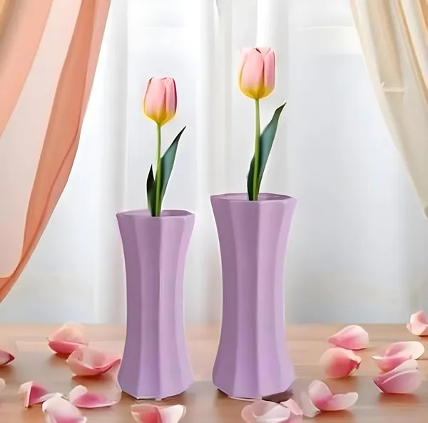 Vanya_Set_Of_2_Vase_Purple_Ceramic_Flower_Vase_For_Living_Room,Bedroom,Dining_Table,Home_Decoration,Artificial_Flowers|Big:D-_7_X_H_-_15_Cm,_Small:D-_6.5_X_H_-_13_Cm|