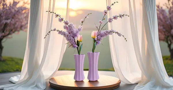 Vanya_Set_Of_2_Vase_Purple_Ceramic_Flower_Vase_For_Living_Room,Bedroom,Dining_Table,Home_Decoration,Artificial_Flowers|Big:D-_7_X_H_-_15_Cm,_Small:D-_6.5_X_H_-_13_Cm|