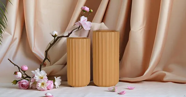 Ayla_Set_Of_2_Vase_Ginger_Ceramic_Flower_Vase_For_Living_Room,Bedroom,Dining_Table,Home_Decoration,Artificial_Flowers|Big:D-_7_X_H_-_15_Cm,_Small:D-_6.5_X_H_-_13_Cm|