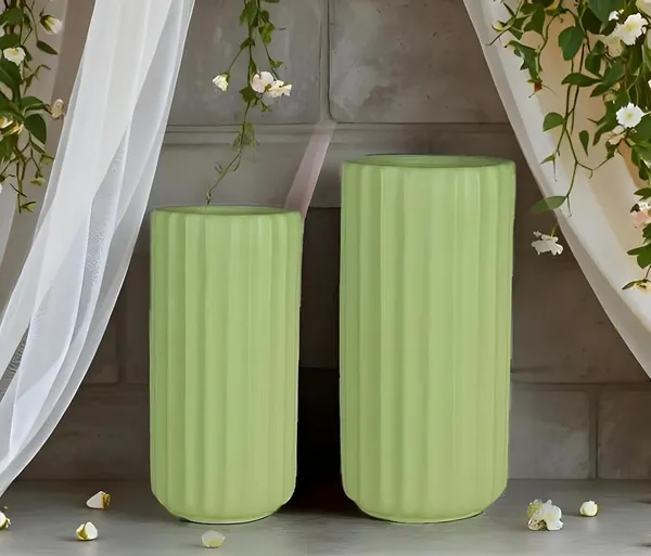 Ayla_Set_Of_2_Vase_Mint_Ceramic_Flower_Vase_For_Living_Room,Bedroom,Dining_Table,Home_Decoration,Artificial_Flowers|Big:D-_7_X_H_-_15_Cm,_Small:D-_6.5_X_H_-_13_Cm|