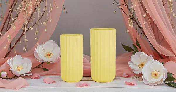Ayla_Set_Of_2_Vase_Saffron_Ceramic_Flower_Vase_For_Living_Room,Bedroom,Dining_Table,Home_Decoration,Artificial_Flowers|Big:D-_7_X_H_-_15_Cm,_Small:D-_6.5_X_H_-_13_Cm|