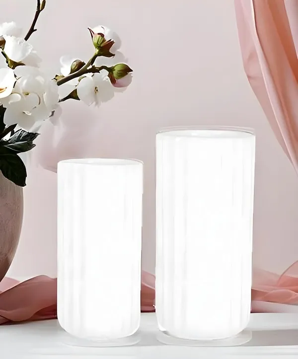 Ayla_Set_Of_2_Vase_White_Ceramic_Flower_Vase_For_Living_Room,Bedroom,Dining_Table,Home_Decoration,Artificial_Flowers|Big:D-_7_X_H_-_15_Cm,_Small:D-_6.5_X_H_-_13_Cm|