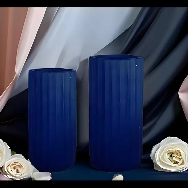 Ayla_Set_Of_2_Vase_Blue_Ceramic_Flower_Vase_For_Living_Room,Bedroom,Dining_Table,Home_Decoration,Artificial_Flowers|Big:D-_7_X_H_-_15_Cm,_Small:D-_6.5_X_H_-_13_Cm|