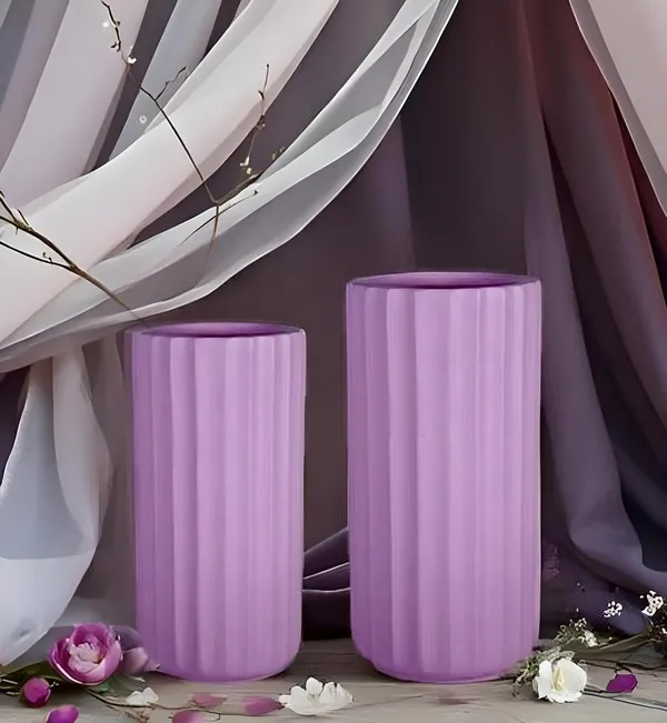 Ayla_Set_Of_2_Vase_Purple_Ceramic_Flower_Vase_For_Living_Room,Bedroom,Dining_Table,Home_Decoration,Artificial_Flowers|Big:D-_7_X_H_-_15_Cm,_Small:D-_6.5_X_H_-_13_Cm|