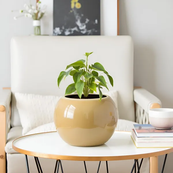 Peblo_Big_Brown__Ceramic_Pots_For_Indoor_Plants,_Planters,Gamla,Outdoor,Balcony,Home,Round,Garden,_Office_Decor,Succulent(H_-_8.5_X_D_-_11_Cm)