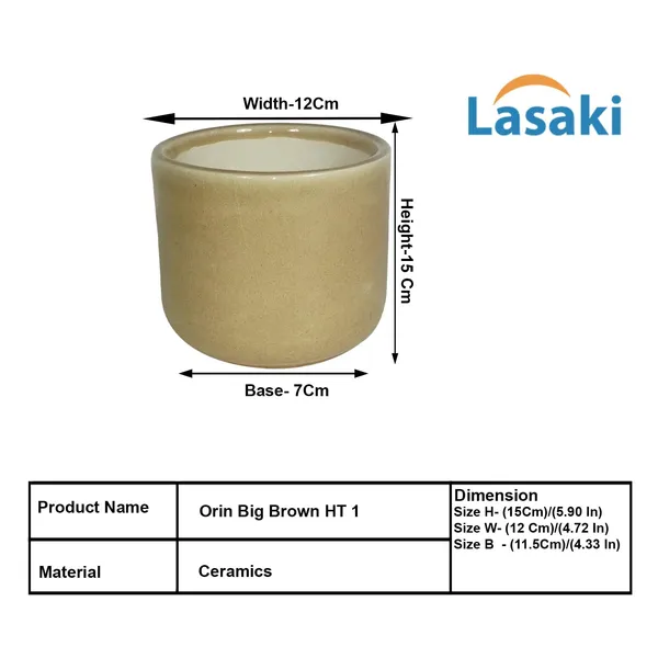 Orin_5D_Brown__Ceramic_Pots_For_Indoor_Plants,_Planters,Gamla,Outdoor,Balcony,Home,Round,Garden,_Office_Decor,Succulent(H_-_11.5_X_D_-_13_Cm)