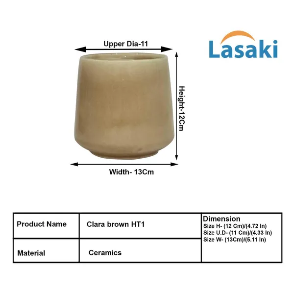Clara_Brown__Ceramic_Pots_For_Indoor_Plants,_Planters,Gamla,Outdoor,Balcony,Home,Round,Garden,_Office_Decor,Succulent(H_-_12.5_X_D_-_12.5_Cm)