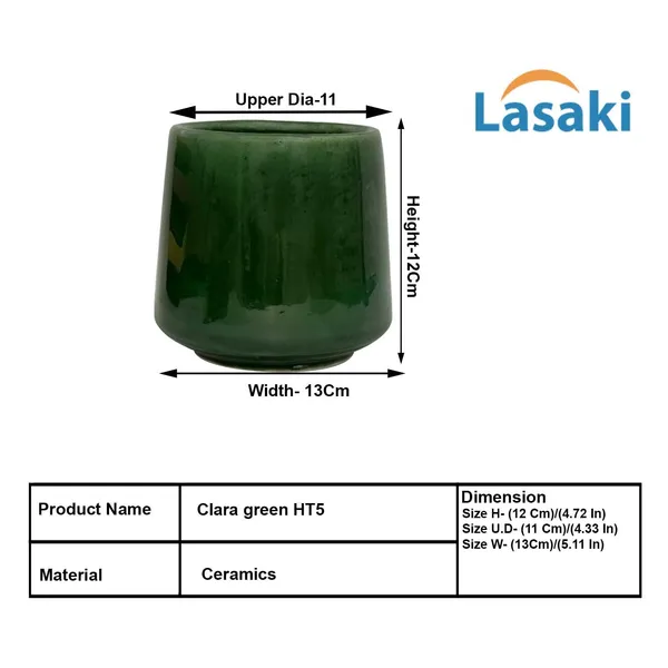 Clara_Green_Ht5_Ceramic_Pots_For_Indoor_Plants,_Planters,Gamla,Outdoor,Balcony,Home,Round,Garden,_Office_Decor,Succulent(H_-_12.5_X_D_-_12.5_Cm)