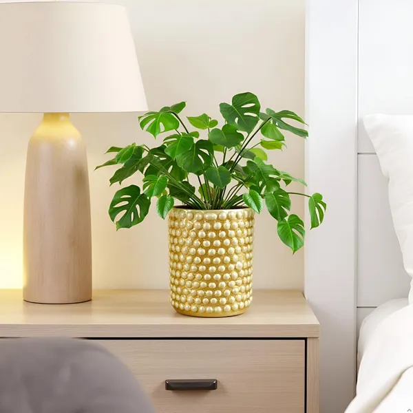 Bubble_Big_Brown__Ceramic_Pots_For_Indoor_Plants,_Planters,Gamla,Outdoor,Balcony,Home,Round,Garden,_Office_Decor,Succulent(H_-_15_X_D_-_13_Cm)