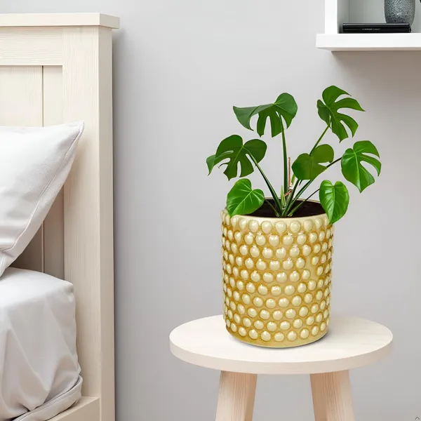 Bubble_Big_Brown__Ceramic_Pots_For_Indoor_Plants,_Planters,Gamla,Outdoor,Balcony,Home,Round,Garden,_Office_Decor,Succulent(H_-_15_X_D_-_13_Cm)