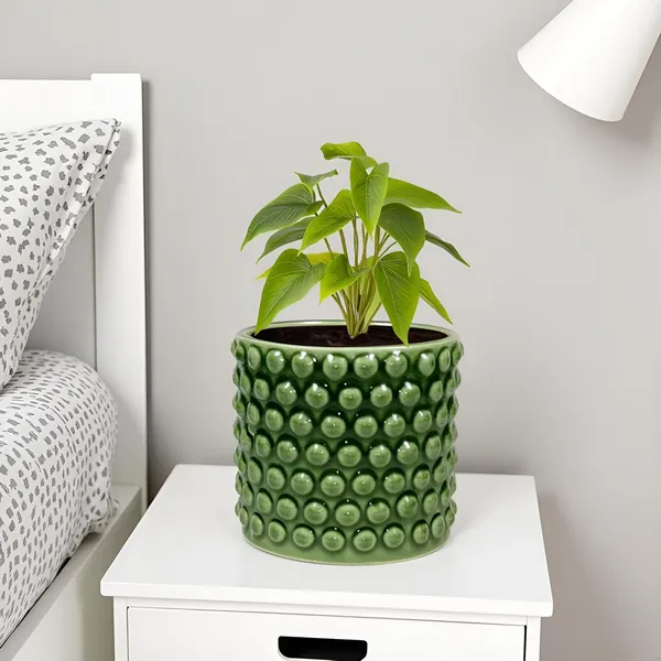 Bubble_Small_Green_Ht5_Ceramic_Pots_For_Indoor_Plants,_Planters,Gamla,Outdoor,Balcony,Home,Round,Garden,_Office_Decor,Succulent(H_-_10_X_D_-_10_Cm)