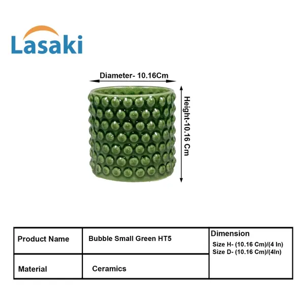 Bubble_Small_Green_Ht5_Ceramic_Pots_For_Indoor_Plants,_Planters,Gamla,Outdoor,Balcony,Home,Round,Garden,_Office_Decor,Succulent(H_-_10_X_D_-_10_Cm)