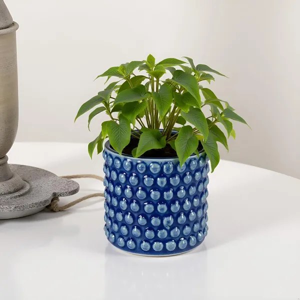 Bubble_Small_Blue_0_Ceramic_Pots_For_Indoor_Plants,_Planters,Gamla,Outdoor,Balcony,Home,Round,Garden,_Office_Decor,Succulent(H_-_10_X_D_-_10_Cm)