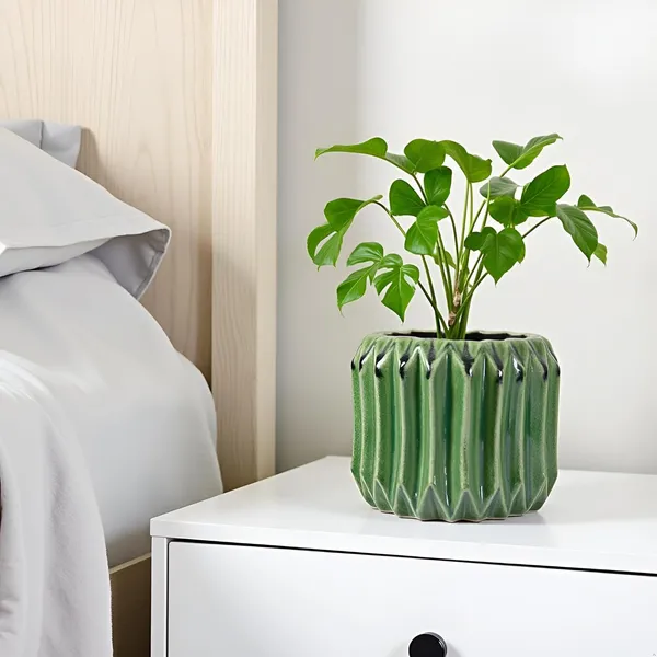 Kavira_Green_Ht5_Ceramic_Pots_For_Indoor_Plants,_Planters,Gamla,Outdoor,Balcony,Home,Round,Garden,_Office_Decor,Succulent(H_-_11_X_D_-_12_Cm)