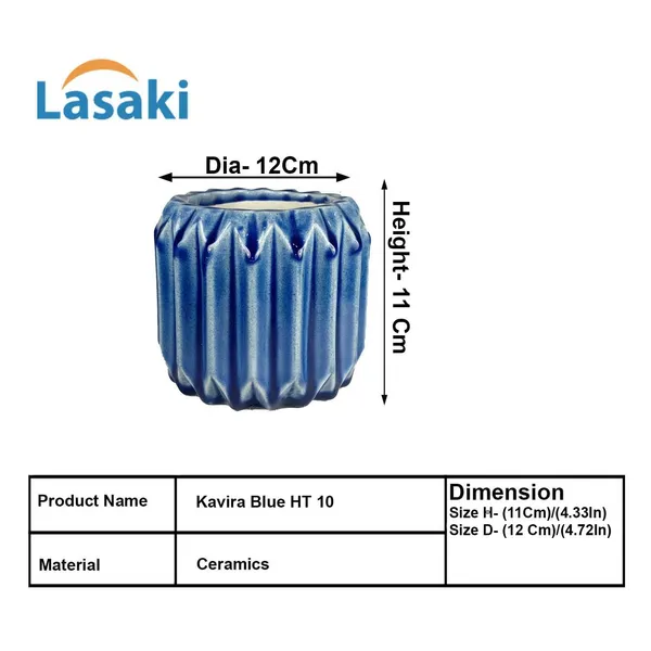 Kavira_Blue_0_Ceramic_Pots_For_Indoor_Plants,_Planters,Gamla,Outdoor,Balcony,Home,Round,Garden,_Office_Decor,Succulent(H_-_11_X_D_-_12_Cm)