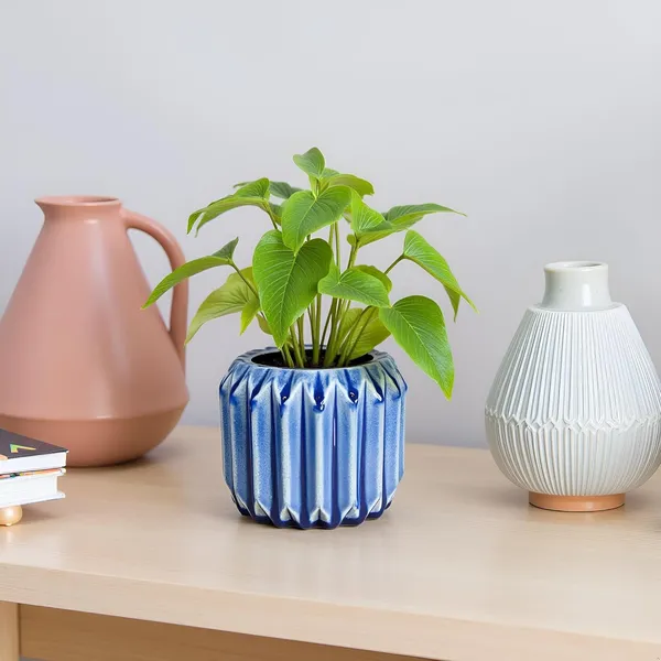 Kavira_Blue_0_Ceramic_Pots_For_Indoor_Plants,_Planters,Gamla,Outdoor,Balcony,Home,Round,Garden,_Office_Decor,Succulent(H_-_11_X_D_-_12_Cm)