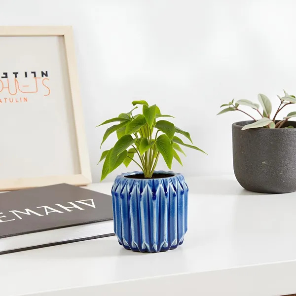 Kavira_Blue_0_Ceramic_Pots_For_Indoor_Plants,_Planters,Gamla,Outdoor,Balcony,Home,Round,Garden,_Office_Decor,Succulent(H_-_11_X_D_-_12_Cm)