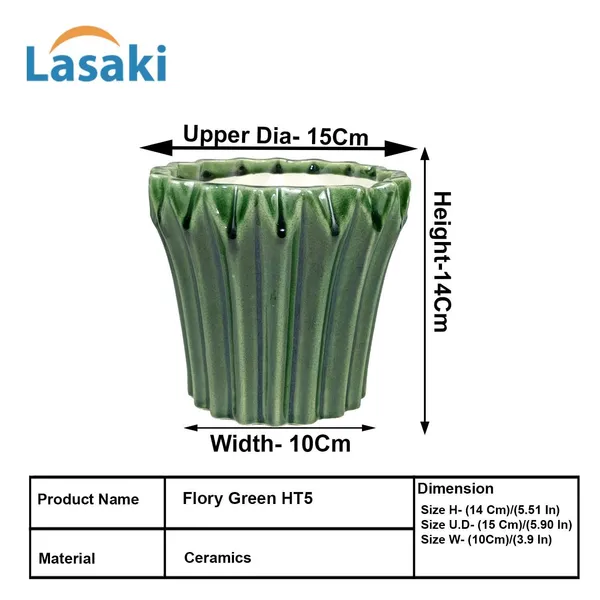 Flory_Green_Ht5_Ceramic_Pots_For_Indoor_Plants,_Planters,Gamla,Outdoor,Balcony,Home,Round,Garden,_Office_Decor,Succulent(H_-_14_X_D_-_15_Cm)