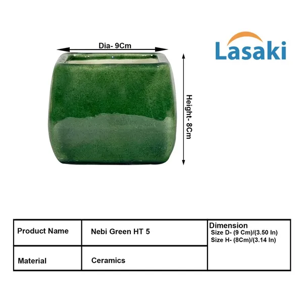 Nebi_Green_Ht5_Ceramic_Pots_For_Indoor_Plants,_Planters,Gamla,Outdoor,Balcony,Home,Round,Garden,_Office_Decor,Succulent(L_-_9.5_X_W_-_9.5_X_H_-_8_Cm)