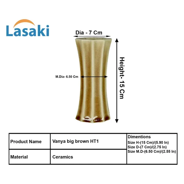 Vanya_Big_Vase_Brown__Ceramic_Flower_Vase_For_Living_Room,_Bedroom,_Dining_Table,_Home_Decoration,_Artificial_Flowers_(D-_7_X_H_-_15_Cm)