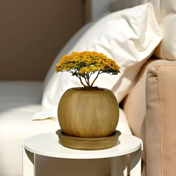Peblo_Small_Antique_With_Plate_R3_Antique_Ceramic_Pots_For_Indoor_Plants,Planters,Flower,Gamla,Outdoor,Balcony,Home,Garden,Decor(Pot-H-7_X_D-9_Cm,Plate-H-1.5Xd-9.5Cm)