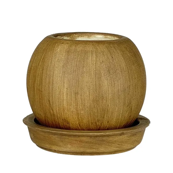 Peblo_Small_Antique_With_Plate_R3_Antique_Ceramic_Pots_For_Indoor_Plants,Planters,Flower,Gamla,Outdoor,Balcony,Home,Garden,Decor(Pot-H-7_X_D-9_Cm,Plate-H-1.5Xd-9.5Cm)