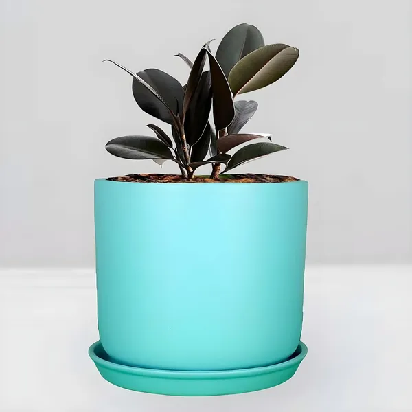 Orin_5D_Aqua_With_Plate_R4_Aqua_Ceramic_Pots_For_Indoor_Plants,Planters,Flower,Gamla,Outdoor,Balcony,Home,Garden,Decor(Pot-H-11.5_X_D-12.5_Cm,Plate-H-2Xd-13Cm)