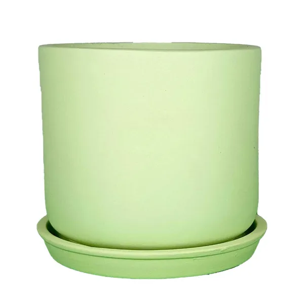 Orin_5D_Mint_With_Plate_R4_Mint_Ceramic_Pots_For_Indoor_Plants,Planters,Flower,Gamla,Outdoor,Balcony,Home,Garden,Decor(Pot-H-11.5_X_D-12.5_Cm,Plate-H-2Xd-13Cm)