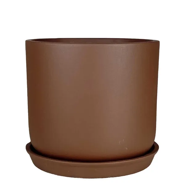Orin_5D_Truffle_With_Plate_R4_Truffle_Ceramic_Pots_For_Indoor_Plants,Planters,Flower,Gamla,Outdoor,Balcony,Home,Garden,Decor(Pot-H-11.5_X_D-12.5_Cm,Plate-H-2Xd-13Cm)