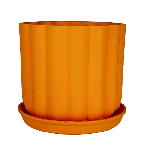 Flona_Lily_With_Plate_R4_Lily_Ceramic_Pots_For_Indoor_Plants,Planters,Flower,Gamla,Outdoor,Balcony,Home,Garden,Decor(Pot-H-11.5_X_D-12_Cm,Plate-H-2Xd-13Cm)