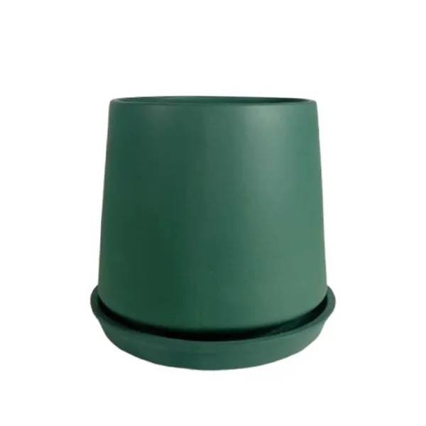 Clara_Deep_Jungle_With_Plate_R4_Deep_Jungle_Ceramic_Pots_For_Indoor_Plants,Planters,Flower,Gamla,Outdoor,Balcony,Home,Garden,Decor(Pot-H-12.5_X_D-13_Cm,Plate-H-2Xd-13Cm)