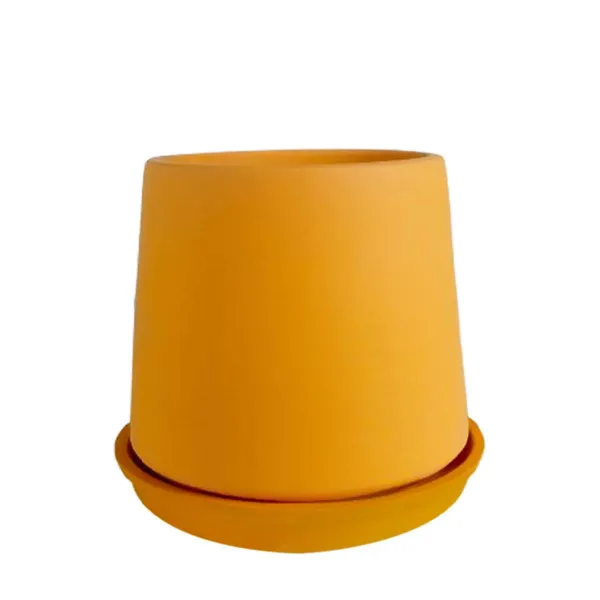 Clara_Lily_With_Plate_R4_Lily_Ceramic_Pots_For_Indoor_Plants,Planters,Flower,Gamla,Outdoor,Balcony,Home,Garden,Decor(Pot-H-12.5_X_D-13_Cm,Plate-H-2Xd-13Cm)