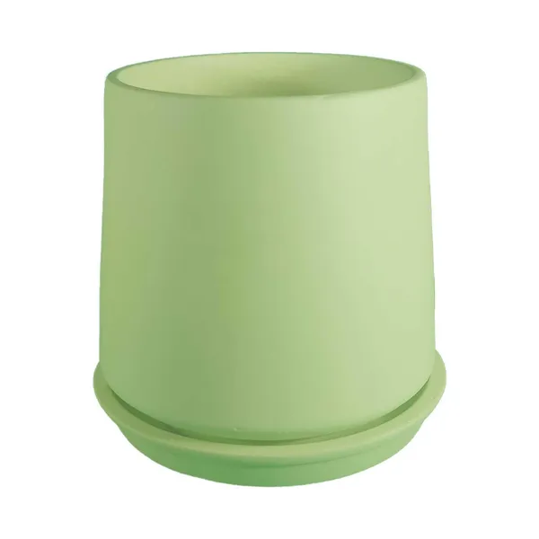 Clara_Mint_With_Plate_R4_Mint_Ceramic_Pots_For_Indoor_Plants,Planters,Flower,Gamla,Outdoor,Balcony,Home,Garden,Decor(Pot-H-12.5_X_D-13_Cm,Plate-H-2Xd-13Cm)