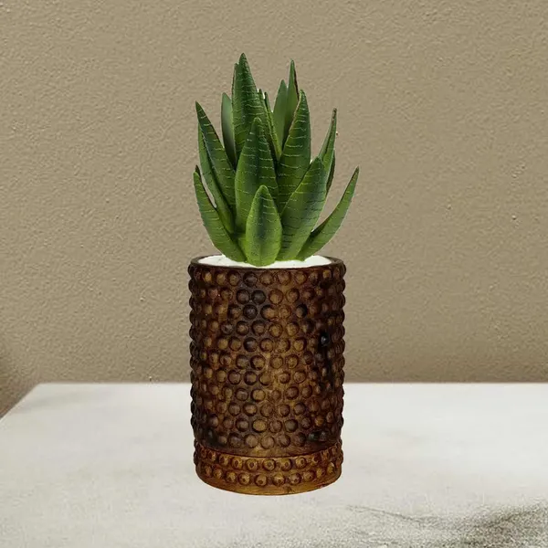 Bubble_Big_Antique_With_Tray_Bubble_Big_Antique_Ceramic_Pots_For_Indoor_Plants,Planters,Flower,Gamla,Outdoor,Balcony,Home,Garden,Decor(Pot-H-15_X_D-13_Cm,Plate-H-3Xd-13Cm)