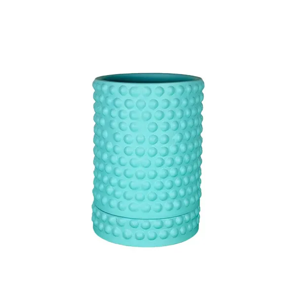 Bubble_Big_Aqua_With_Tray_Bubble_Big_Aqua_Ceramic_Pots_For_Indoor_Plants,Planters,Flower,Gamla,Outdoor,Balcony,Home,Garden,Decor(Pot-H-15_X_D-13_Cm,Plate-H-3Xd-13Cm)