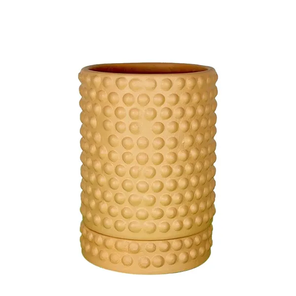 Bubble_Big_Ginger_With_Tray_Bubble_Big_Ginger_Ceramic_Pots_For_Indoor_Plants,Planters,Flower,Gamla,Outdoor,Balcony,Home,Garden,Decor(Pot-H-15_X_D-13_Cm,Plate-H-3Xd-13Cm)