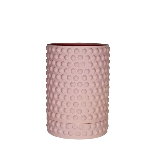 Bubble_Big_Pink_With_Tray_Bubble_Big_Pink_Ceramic_Pots_For_Indoor_Plants,Planters,Flower,Gamla,Outdoor,Balcony,Home,Garden,Decor(Pot-H-15_X_D-13_Cm,Plate-H-3Xd-13Cm)